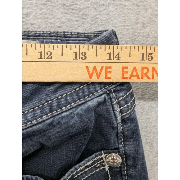 Miss Me Jeans Womens 28 Dark Wash Mid Rise Skinny Embellished Contrast Stitching - Picture 4 of 16